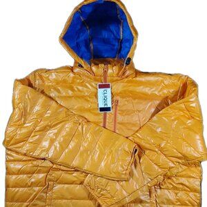 CLIQUE Mens Orange Hooded Puffer Jacket XXXL NWT